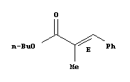 Molecular Structure of 215111-00-5 (2-Propenoic acid, 2-methyl-3-phenyl-, butyl ester, (2E)-)